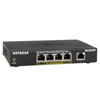 Switch Netgear GS305PP-100PES 5x 10/100/1000 83 W PoE+