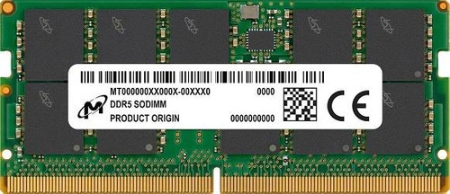 Memoria RAM 1x 16 GB Micron SO-DIMM ECC DDR5 4800MHz PC5-38400 | MTC10C1084S1TC48BA1R