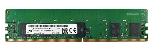 Memoria RAM 1x 8GB Micron ECC REGISTERED DDR4 1Rx8 2400MHz PC4-19200 RDIMM | MTA9ASF1G72PZ-2G3