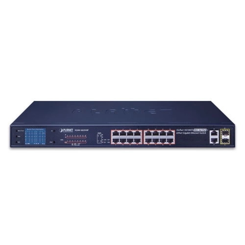 Interruttore Planet FGSW-1822VHP 16x 100Mb 2x RJ-45/SFP 300 W PoE+
