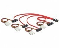 Delock Cavo  (83146) mini SAS SFF-8087 | 4 x SAS SFF-8482 + power, 1m.  |  83146