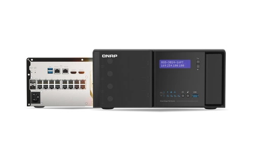 Interruttore QNAP QGD-3014-16PT-8G 14x 1Gb 2x RJ-45/SFP+ 140 W PoE+