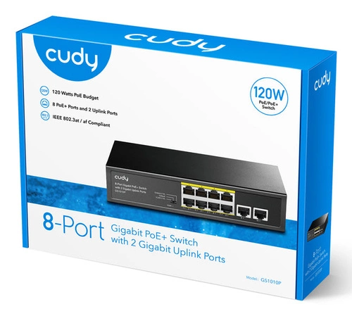 Interruttore Cudy 10x 1Gb 120 W PoE+