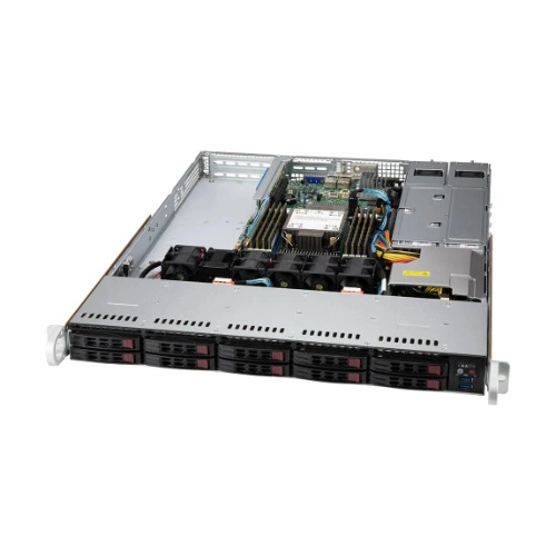 Piattaforma server Supermicro 1U 110P-WTR SYS-110P-WTR Intel x 1 DDR4 x 8 10 x 2.5" SATA/SAS/NVME PSU 1+1