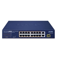 Interruttore Planet FGSD-1821P 16x 100Mb | 1x 1Gb 1x RJ-45/SFP 185 W PoE+