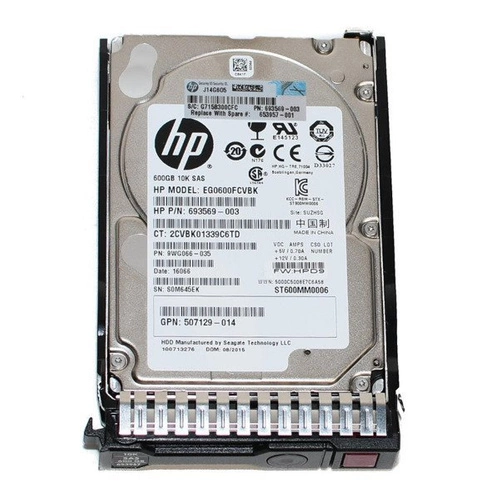 Disco rigido dedicato a HP server 2.5'' capacità 600GB 10000RPM HDD SAS 6Gb/s 653957-001 | 507129-014 | 652583-B21 | REFURBISHED