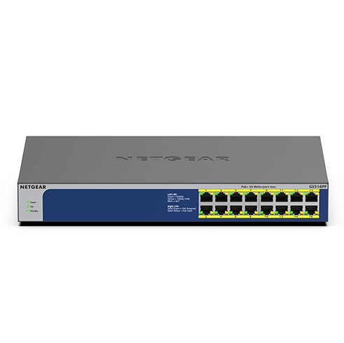 Interruttore Netgear GS516PP-100EUS 16x 1Gb 260 W PoE+