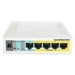 Switch Mikrotik CSS106-1G-4P-1S 5x 10/100/1000  PoE output RB260GSP only: Passive PoE output on ports 2-5. Max current 1A per port, DC jack input Voltage: 10-57 V