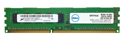 Memoria RAM 1x 4GB Micron ECC UNBUFFERED DDR3 1600MHz PC3-10600 UDIMM | MT18KSF51272AZ-1G4