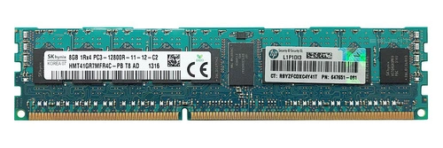 Memoria RAM 1x 8GB Hynix ECC REGISTERED DDR3 1600MHz PC3-12800 RDIMM | HMT41GR7MFR4C-PB