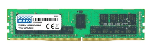 Memoria RAM 1x 16GB GoodRAM ECC REGISTERED DDR4 2Rx8 2666MHz PC4-21300 RDIMM | W-MEM2666R4D816G