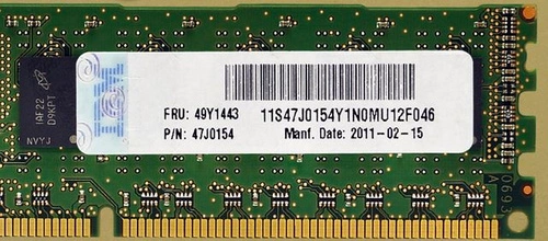 Memoria RAM 1x 2GB IBM ThinkServer & System X DDR3 1333MHz ECC REGISTERED DIMM | 47J0154 (FRU 49Y1443)