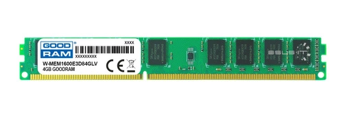 Memoria RAM 1x 4GB GoodRAM ECC UNBUFFERED DDR3 2Rx8 1600MHz PC3-12800 UDIMM | W-MEM16E3D84GLV