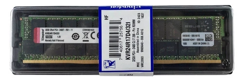 Memoria RAM 1x 32GB Kingston ECC REGISTERED DDR4 2Rx4 2400MHz PC4-19200 RDIMM | KVR24R17D4/32I