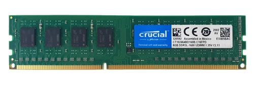 Memoria RAM 1x 8GB Crucial NON-ECC UNBUFFERED DDR3 1600MHz PC3-12800 UDIMM | CT102464BD160B.C16