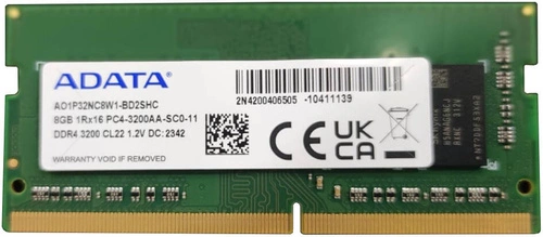 Memoria RAM 1x 8GB ADATA SO-DIMM DDR4 3200MHz PC4-25600 | AO1P32NC8W1-BD2SHC