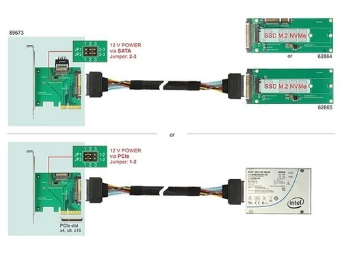 Delock Card PCI Express x4 > 1 x U.2 NVMe SFF-8639 male | 89673