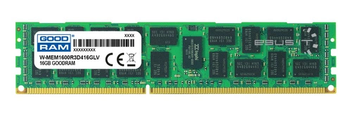 Memoria RAM 1x 16GB GoodRAM ECC REGISTERED DDR3 2Rx4 1600MHz PC3-12800 RDIMM | W-MEM1600R3D416GLV