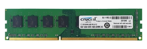 Memoria RAM 1x 8GB Crucial NON-ECC UNBUFFERED DDR3 1600MHz PC3-12800 UDIMM | CT102464BA160B.M16