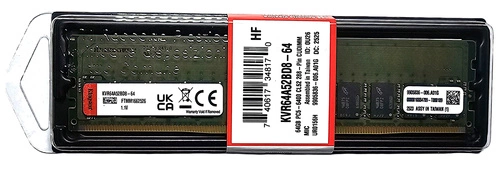 Memoria RAM 1x 64GB Kingston ValueRAM DDR5 2Rx8 6400MHz PC5-51200 CUDIMM | KVR64A52BD8-64