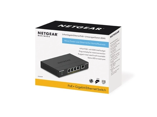 Interruttore Netgear GS305PP-300EUS 5x 1Gb 83 W PoE+