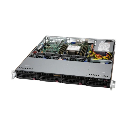 Piattaforma server Supermicro 1U 510P-M SYS-510P-M Intel x 1 DDR4 x 8 4 x 3.5" SATA/SAS/NVME PSU 1