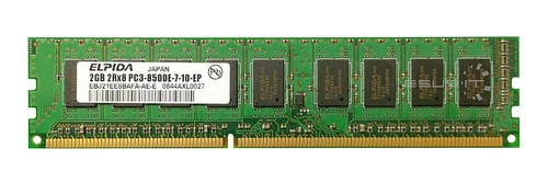 Memoria RAM 1x 2GB ELPIDA ECC UNBUFFERED DDR3 2Rx8 1066MHz PC3-8500 UDIMM | EBJ21EE8BAFA-AE-E