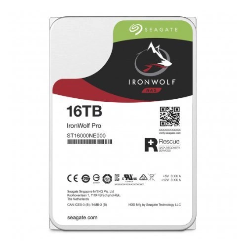 Disco rigido Seagate IronWolf PRO 3.5'' HDD 16TB 7200RPM SATA 6Gb/s 256MB | ST16000NE000