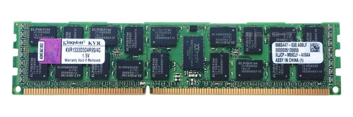Memoria RAM 1x 4GB Kingston ECC REGISTERED DDR3 1333MHz PC3-10600 RDIMM | KVR1333D3D4R9S/4G
