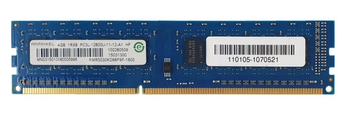 Memoria RAM 1x 4GB Ramaxel NON-ECC UNBUFFERED DDR3 1600MHz PC3-12800 UDIMM | RMR5030KD68F9F
