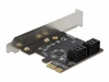 Delock 4xSATA Asmedia ASM1064 PCI Express x1 Card low profile