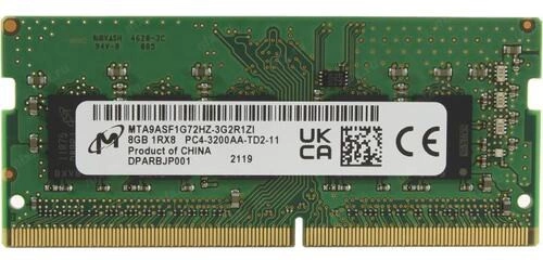 Memoria RAM 1x 8GB Micron DDR4 1Rx8 3200MHz PC4-25600 SO-DIMM ECC  | MTA9ASF1G72HZ-3G2