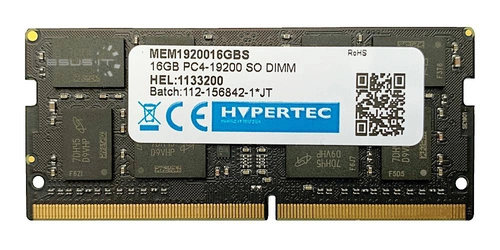 Memoria RAM 1x 16GB HYPERTEC SO-DIMM DDR4 2400MHz PC4-19200 | MEM1920016GBS 