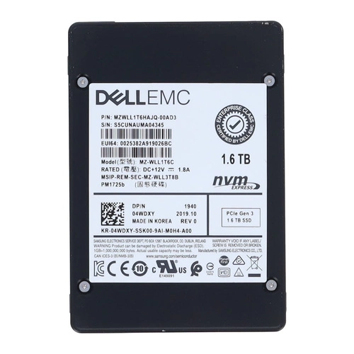 SSD disk Dell 4WDXY 1.6TB U.2 NVMe PCIe Gen3 x4 | 4WDXY-RFB