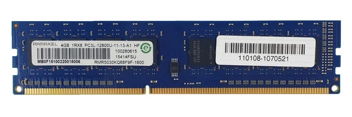 Memoria RAM 1x 4GB Ramaxel NON-ECC UNBUFFERED DDR3 1600MHz PC3-12800 UDIMM | RMR5030KQ68F9F