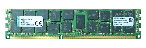 Memoria RAM 1x 16GB Kingston ECC REGISTERED DDR3 1600MHz PC3-12800 RDIMM | KVR16R11D4/16