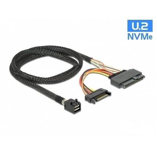 Delock Cavo SFF-8643 male > U.2 SFF-8639 female + SATA power connector 0.75m | 84821