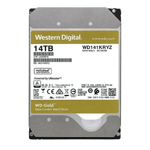 Disco rigido Western Digital GOLD 3.5'' HDD 14TB 7200RPM SATA 6Gb/s 512MB | WD141KRYZ