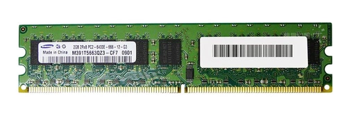 Memoria RAM 1x 2GB Samsung ECC UNBUFFERED DDR2 800MHz PC2-6400 UDIMM | M391T5663QZ3-CF7
