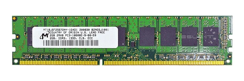 Memoria RAM 1x 2GB Micron ECC UNBUFFERED DDR3 1333MHz PC3-10600 UDIMM | MT18JSF25672AY-1G4D1