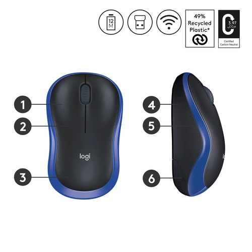 Senza fili topo Logitech M185 910-002239