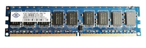 Memoria RAM 1x 2GB Nanya ECC UNBUFFERED DDR2 800MHz PC2-6400 UDIMM | NT2GT72U8PD0BY-AD