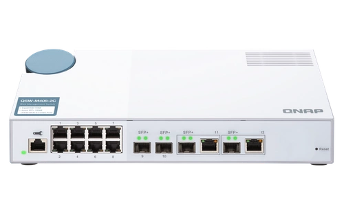 Interruttore QNAP QSW-M408-2C 8x 1Gb 2x SFP+ 2x RJ-45/SFP+