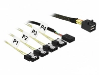 Delock Cavo (83315) connector to: 1 x Mini SAS HD SFF-8643 and SATA 7pin + Sideband 0.5m.| 83315