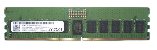 Memoria RAM 1x 32 GB Micron ECC REGISTERED DDR5 2Rx8 5600MHz PC5-44800 RDIMM | MTC20F2085S1RC56BD2