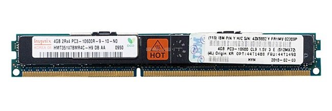 Memoria RAM 1x 4GB Hynix ECC REGISTERED DDR3 1333MHz PC3-10600 RDIMM | HMT351V7BMR4C-H9