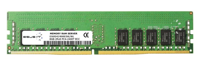 Memoria RAM 1x 8GB ESUS IT ECC UNBUFFERED DDR4 2Rx8 2400MHz PC4-19200 UDIMM | ESUD42400ED8/8G